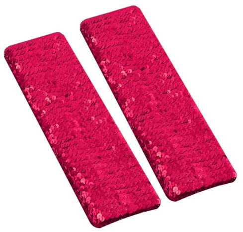 QIANGYTHENKO 1 Pair All Over Sequin Half Finger Gloves Stretchy Elbow Cuffs Cosplay Gloves Accessory Halloween Dress-up Clubwear Hot Pink