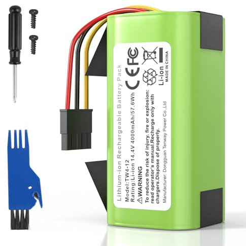 ASUNCELL Batteria da 4000 mAh per aspirapolvere Eufy L60 L50 Hybrid/SES, 14,4 V per IRobot Roomba Combo Essential/Y0112/Y0110, per Xiaomi Mop 2 Lite N011-4S1P