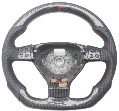 GYTTAK Sportlenkräder Kompatibel Mit VW Für Golf 5 Für J&etta Mk5 Für GTI R32 Für EOS Für Passat B6 Für Bora Ersatz-Carbonfaser-Lenkrad Custom(Red)