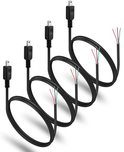 HATMINI Mini Straight Head USB 2.0 Male to 4-Pin Bare Wire Power Cord, 4Pcs DIY Repair Kit for Legacy Devices/Industrial Controllers/Embedded Systems-3.3FT