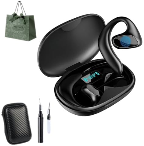 Talkbuds Translator, Qinux Talkbuds, 2025 KI Kopfhörer Übersetzer, 3-in-1 Sprachübersetzer Kopfhörer 144 Sprachen mit App, Open ear kopfhörer bluetooth, für Reisen, Business, Lernen (1-Black)