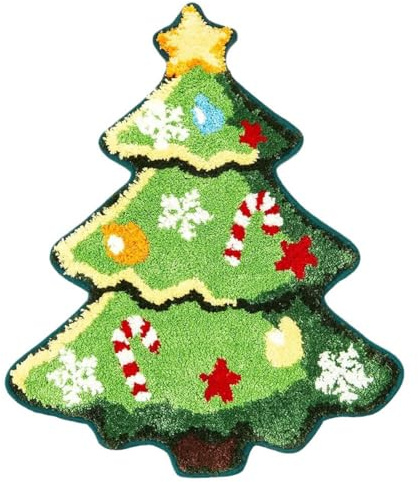 Bosiyrggrl Nordic Christmas Tree Imitation Cashmere Floor Mat Bathroom Absorbent Foot Mat Hotel Decoration Bedside Blanket C