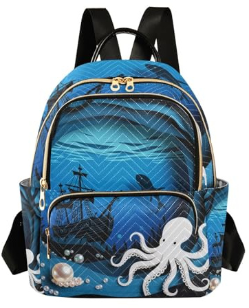 sanluoli Black Sea Ocean Ship Damen-Rucksack, modisch, wasserdicht, für Reisen, Arbeit, Einkaufen, Schwarzmeer-Ozeanschiff, M