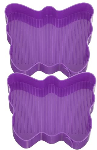 Healifty 2 Pieces Purple Small Diamond Storage Trays Butterfly Funnel Shape Rhinestone Sorting Containers for DIY Diamond Art Supplies and Bead Organization
