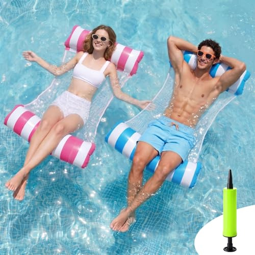 Hamaca de Agua, 2 Piezas Hamaca Hinchable para Piscina, Colchoneta Agua