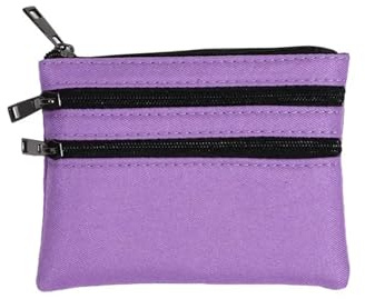 DHYUACN Münztasche 1/2Pcs Leinwand Mini Geldbörse Einfache Zipper Kind Lagerung Beutel Geld Tasche Feste Münze Schlüssel Frauen männer Nette Brieftasche(Purple)