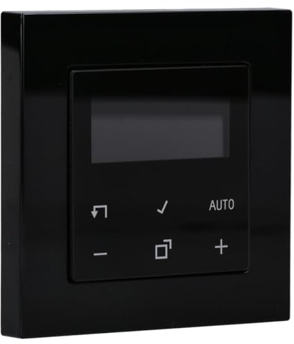 JUNG Serie A Display-Raumthermostat Schwarz | mit TRDA1790SW Raumtemperaturregler mit Display Standard, A5581BFSW Rahmen 1-fach