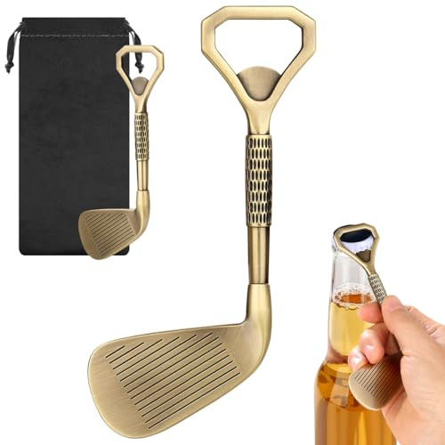 Fairway Wood Bottle Opener with Top-Opening, Golf Club Beer Opener, Great Gifts for Him, Bar Counter Decoration, Kitchen Table Tools, Golf Accessory, Birthday Gifts for Golfer, Bronze Gift for Men