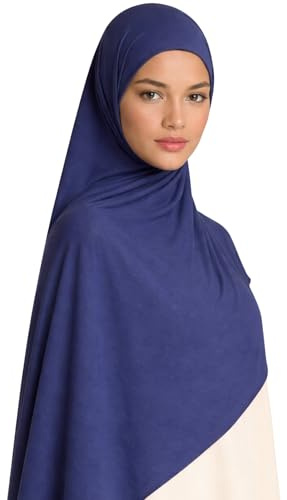 bhb 100% Baumwolle Cotton Jersey Hijab – Damen Kopftuch – Premium Qualität – 180x100 cm – Weich, Atmungsaktiv & Blickdicht