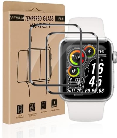 Carantee 2 Stück für Panzerglas für Apple Watch 4/5/6/SE/SE2/SE3 40mm Folie | 2.5D Hülle Freundllich HD-Klar Kristallklar 100% Touchgenauigkeit Kratzresistenter Sturzresistent Frei von Kratzern