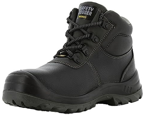SAFETY JOGGER Sicherheitsschuhe mit Stahlkappe Herren Leicht - Bestboy - S3 / S1P Arbeitsschuh für Damen, rutschfeste Stahlsohle, Stoßdämpfender, Wasserabweisender Sicherheitsstiefel, Schwarz, 44 EU
