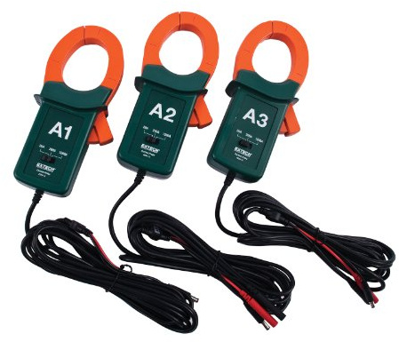 Extech 1200A Strommesszangen-Set, 1 Stück, PQ34-12 | Umschaltbar 20/200/1200A, Backe 50mm, +/-1% FS, 45-400Hz, CAT III 600V, für PQ3450/PQ3470