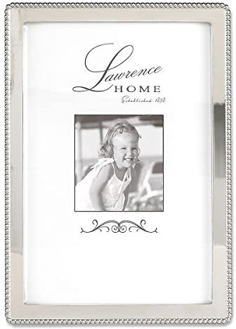 Lawrence Frames Metall-Bilderrahmen mit zarter Außenkante aus Perlen, silberfarben, 10 x 15 cm