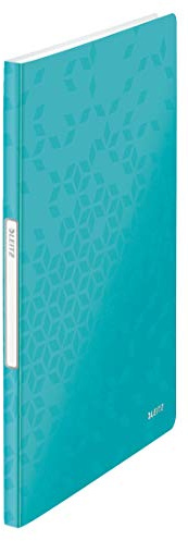 Leitz WOW Sichtbuch in A4 Format, 10er Pack, Mit je 20 Klarsichthüllen für 40 Blatt, Eisblau, WOW, 46310051