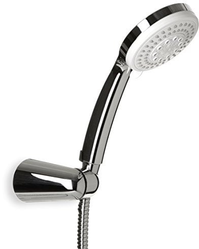 TATAY Alcachofa Ducha Calma con Soporte y Manguera 1.5M, 10 cm de Diámetro, de ABS, 5 posiciones, Sistema de Ahorro de Agua y Antical, Cromado