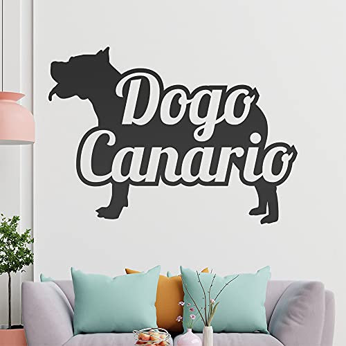KIWISTAR Dogo Canario mit Name Silhouette Wandtattoo in 6 Größen - Wandaufkleber Wall Sticker - Dekoration, Küche, Wohnzimmer, Schlafzimmer, Badezimmer