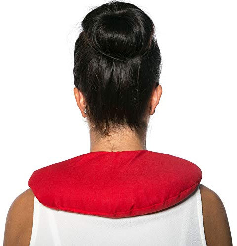 Bio-Dinkel Nackenhörnchen Bio Stoff rot 30x33 - Nackenkissen - Körnerkissen - Wärmekissen