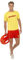 Smiffys Strandkostüm für Herren Baywatch, Gelb, mit Oberteil & Shorts