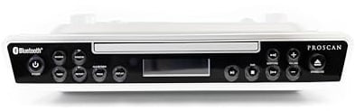 PROSCAN ELITE PKCR2713AMZ Under Counter CD Player with Clock Radio and Bluetooth, Silver