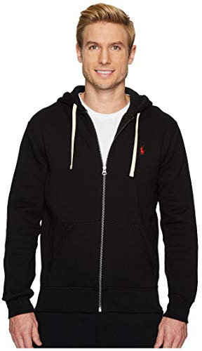 POLO RALPH LAUREN Men's Classic Fleece Full Zip Hoodie, Black, S