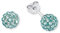 Amor Ohrstecker 925 Sterling Silber Damen Ohrschmuck, mit Kristallglas, 0,6 cm, Türkis, Kommt in Schmuck Geschenk Box, 9189809