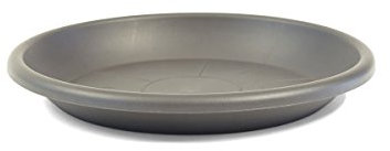 greemotion Blumentopfuntersetzer Anthrazit - Untersetzer Blumen mit 17 cm Durchmesser Höhe 2,2 cm - Pflanzkübel Untersetzer aus Kunststoff - Pflanzenuntersetzer rund - Pflanzen-Untertopf