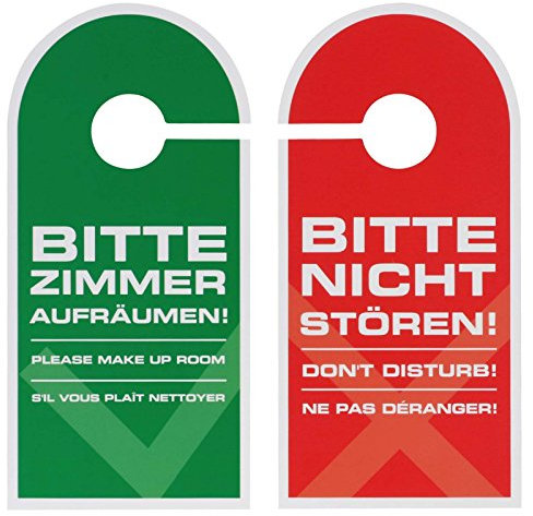 50 x Türanhänger Türschild bitte nicht stören Hotel Zimmer aufräumen zum wenden und anhängen 3 Sprachen