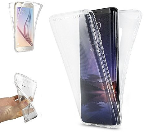 REY Transparent Silikonhülle TPU für Samsung Galaxy S9, Handyhülle Premium Kratzfest TPU 360 Grad Full Body