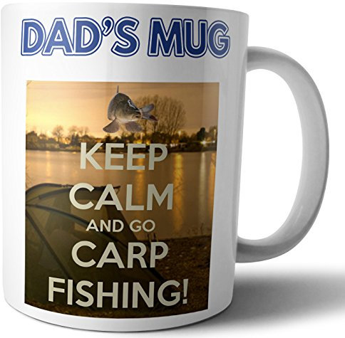 AK Giftshop Dad's Mug - Keep Calm Carp Fishing Themed Fathers Day/Birthday Gift