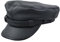 IFSUN Herren Leder griechischen Fischer Sailor Fiddler Treiber Hat Flatcap X-large/58-60CM Schwarz