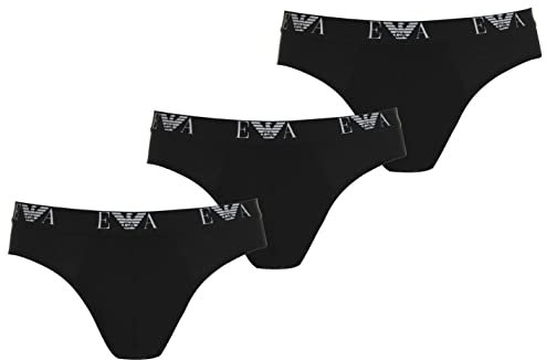 Emporio Armani 3-pack Brief Essential Monogram, Boxer Uomo, Nero, XXL