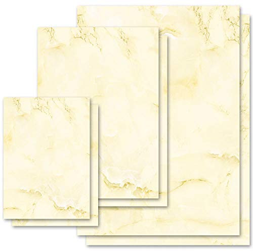 Briefpapier Marmor & Struktur MARMOR HELLGELB - DIN A5 Format 100 Blatt - Paper-Media
