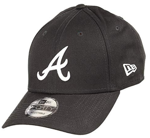 New Era Atlanta Braves 9forty Adjustable Cap MLB Rear Logo Black/White - One-Size