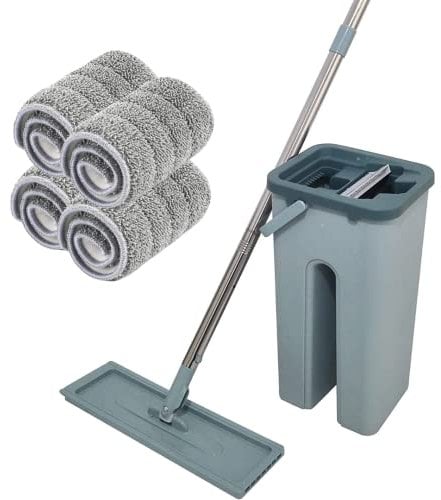 Venteo Balai Autoclean Mop 360° avec Seau Double Compartiment | Serpillière Microfibre Ultra Absorbante | Système de Nettoyage Mains Libres | Balai Serpillère Pivotant pour Sols Durs & Carrelage