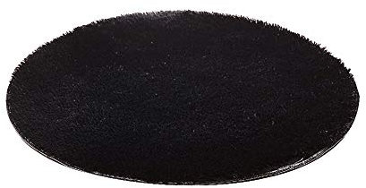 iSpchen Teppich Plüsch Runde Matte, Niedliche Pelz Schlafzimmer Teppiche Wohnkultur Zubehör Weiches Bad Schlafzimmer Rutschfester Boden Kindermatte (Durchmesser 60CM) Schwarz