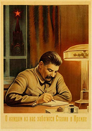 LLAAIT Vintage Stalin UDSSR CCCP Poster Gute Qualität Drucke und Poster Wandkunst Retro Poster für Wohnraum Wanddekoration Aufkleber, E165,42X30cm