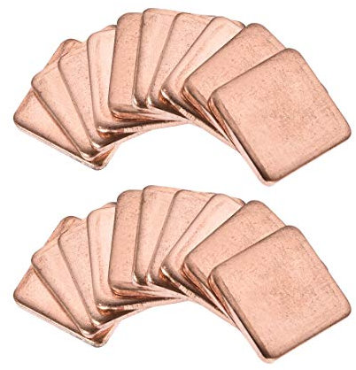 sourcing map 20Stk. Flach IC Chipatz Thermisch Kupfer Kühlkörper für CPU GPU RAM 15x15x2mm