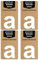 Basics von MDS Brand, 10cm Buchstaben Aufkleber, 4 Stück, Glänzend, Buchstaben zum aufkleben, Wetterfest klebebuchstaben (a, Weiss)