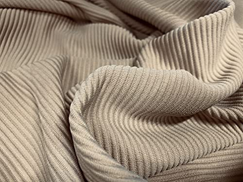 Ottoman Rib Spandex (Elasthan) Jersey-Stoff, Meterware, Stone
