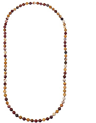 ELEDORO Edelstein Perlenkette Collier endlos geknotet 8mm 80cm lang Mookait