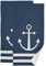 Wamika Handtuch-Set mit nautischem Thema, Anker, Handtuch, zum Aufhängen, marineblau, Küchen-Geschirrtuch, sehr saugfähig, 2 Stück