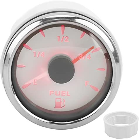Keenso Tankanzeige, 52mm Universal Auto Tankanzeige Tankanzeige Tankanzeige mit 7 Farben Hintergrundbeleuchtung für Auto Boot RV Yacht(Weiß) Kraftstoffmesser