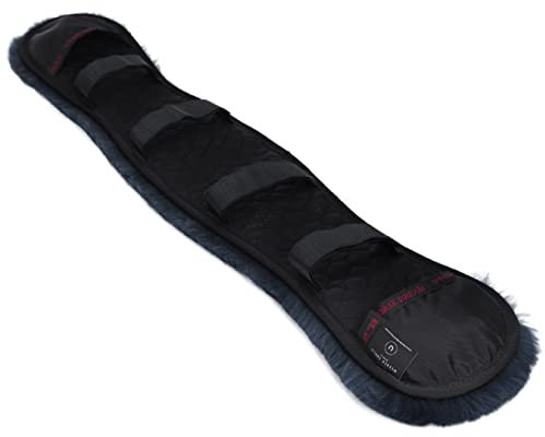 Werner Christ Lammfell Konturgurt Gurtschoner Horse ® – Sattelgurtschoner aus echtem Fell, idealer Schutz für Ihr Pferd und Sattelgurt oder Kurzgurt, Farben schwarz anthrazit, Länge 70 cm