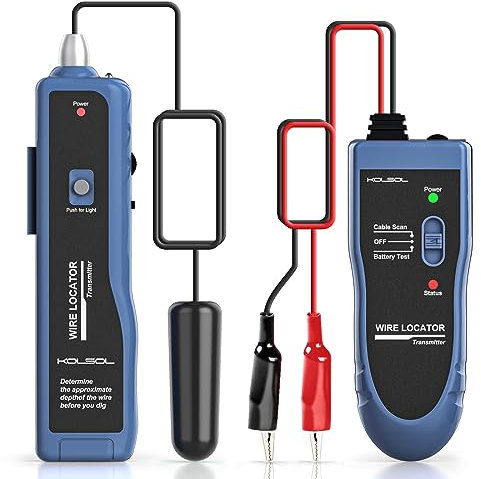KOLSOL Tester per cavi sotto terra F02 Pro per trovare fili e fili di controllo, filo di recinzione per animali domestici, dotato di batteria ricaricabile da 1100 mAh