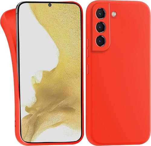 MyGadget Hülle für Samsung Galaxy S22 - robuste Silikon Schutzhülle TPU Case Slim Silikonhülle - Back Cover Kratzfest Handyhülle - Matt Orange