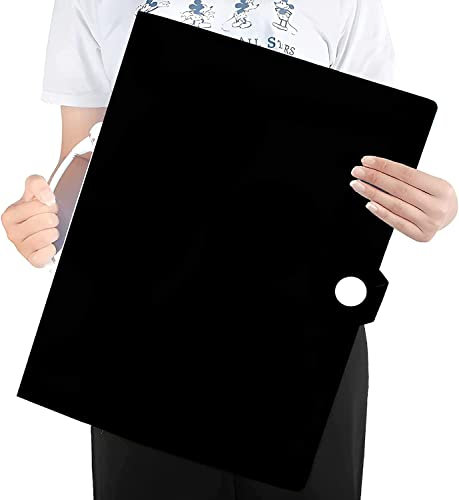 A3 Diamond Art Painting Storage Book, Diamond Art Portfolio Folder with 30 Pags Clear Pocket Slevees Protectors, A3 Storage Book with Handle,Large Artwork Report Sheet Letter Poster Storage Bag(Black)