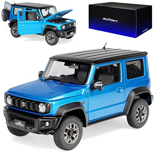 AUTOart Suzuki Jimny JB74 Sierra Kinetic Blau mit Dach in Schwarz Ab 2018 78507 1/18 Modell Auto