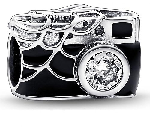 PANDORA Marvel Spider-Man Kamera Selfie Charm aus Sterling-Silbermit Cubic Zirkonia verziert, aus der Marvel x Collection, kompatibel Moments Armbändern, 792352C01