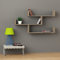 HOCUS PICUS | Wandregal mit 3 Ebenen | Modernes Holz-Bücherregal für Wohnzimmer, Schlafzimmer, Büro | 120x23x66 cm Helles Moka