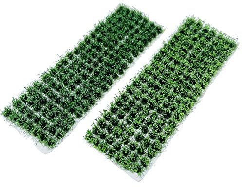 Woohome 208 Stück Static Grass Tuft 2 Farbe Miniatur Grasbüschel Modellbau Selbstklebende Statische Grass für Miniatur Tabletop Spiele Modelleisenbahn Geländebau